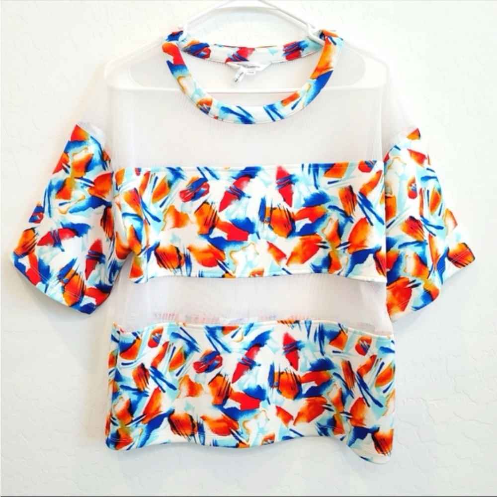 BCBGeneration White and Multicolor  Top